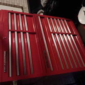 Red Tool Chest with Silver Accents